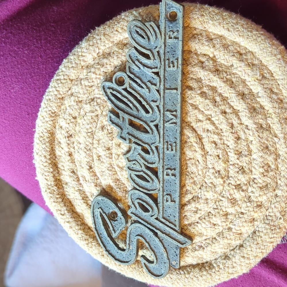 Vintage Sportline Emblem Badge silver vintage metal nameplate
